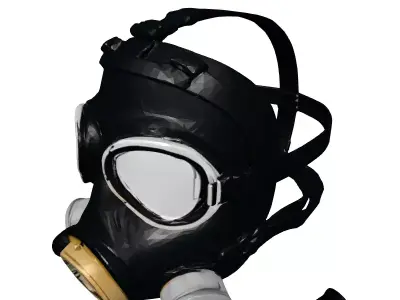Dented Steel Gas Mask 3D model