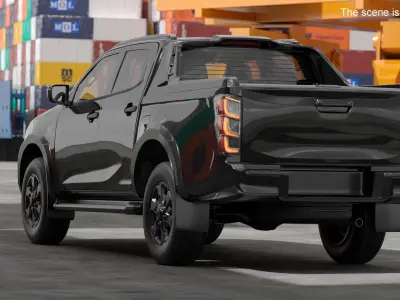 Double Cab Pickup Black 3D model
