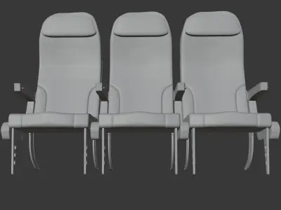 Airplane Seat Low-poly 3D model