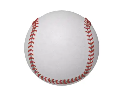 Baseball and bat  Low-poly 3D model