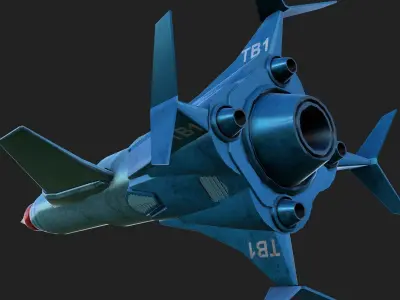 Thunderbird fighter jet Low-poly 3D model