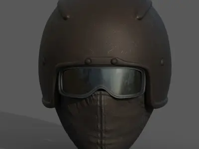 Helmet scifi military combat fantasy cyborg space armor  Low-poly 3D model