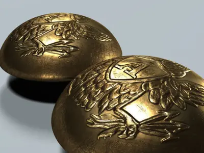 Civil War - Union Artillery Button V01 3D model