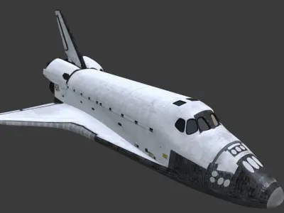 Space Shuttle Launch System with SRBs and External Tank Low-poly 3D model