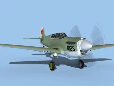 Curtiss P-40N Tomahawk USSR 3D model