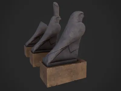 Horus statue Low-poly 3D model