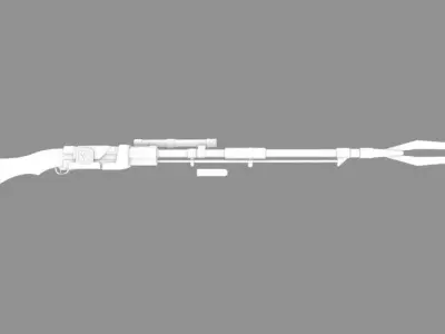 Star Wars The Mandolorian Amban Rifle Low-poly 3D model