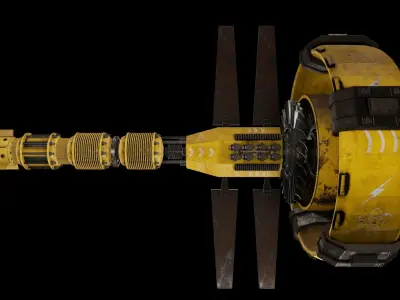 Starship 3D model pipe with metal rods Free 3D model