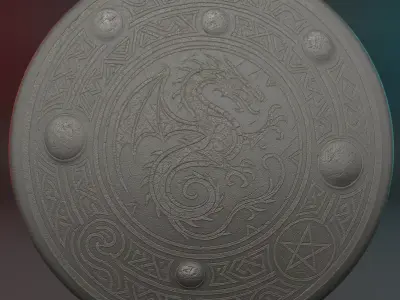 Dragon Shield 3D Model 3D model