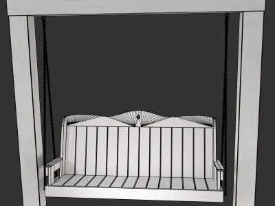 Bench Swing Low-poly 3D model