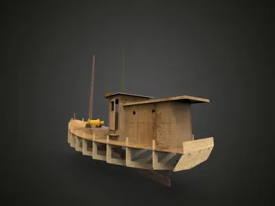 Traditional building ship 3D model