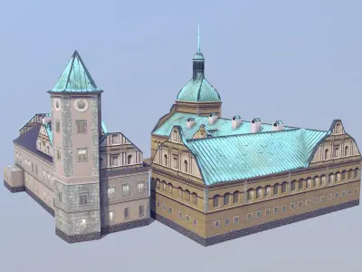 Karlovy Zamek Struzna Low-poly 3D model