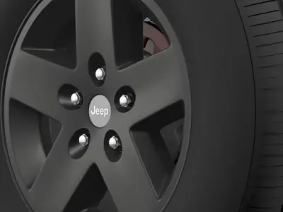 Jeep Wrangler Rubicon black wheel 3D model