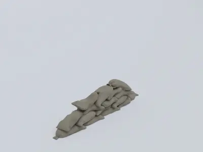 Sandbags set low poly PBR materials Low-poly 3D model