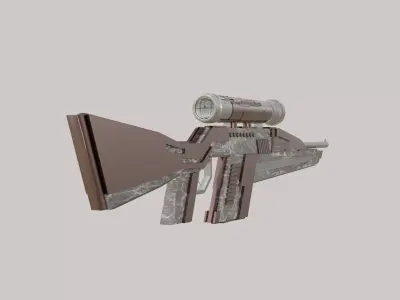 Gun weapon Low-poly 3D model