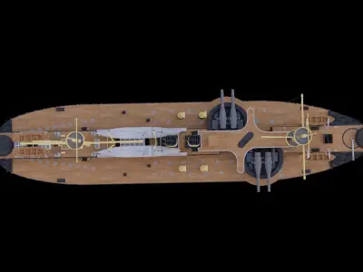 Chinese ironclad Dingyuan 3D model