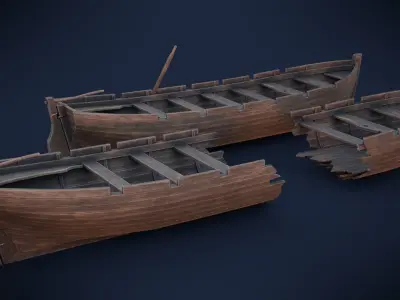 Ships boat Low-poly 3D model