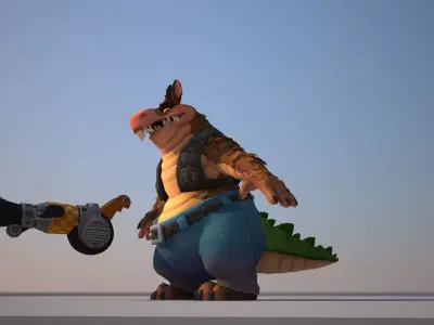 Dingodile dinosaur Low-poly 3D model