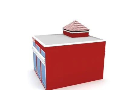 Low Poly KFC Building Low-poly 3D model