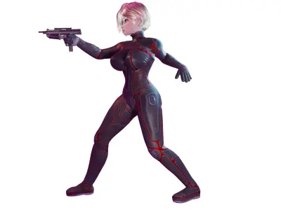 Female Futuristic Undercover Agent 3D print model
