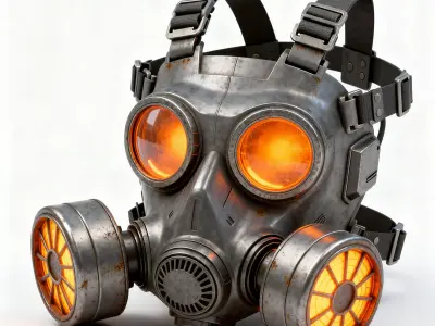 Stylized Cyberpunk Tactical Gas Mask 3D Model 3d model Low-poly 3D model