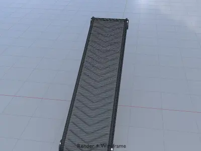 Conveyor belt system with shape key animation Low-Poly Low-poly 3D model