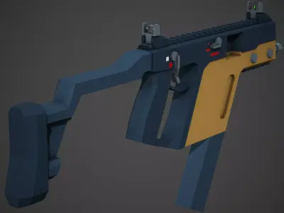 Stylized Kriss Vector SMG Low Poly Mobile Ready Low-poly 3D model