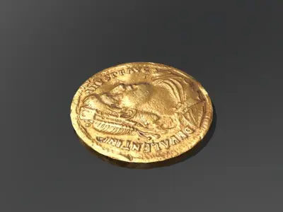 Roman Coin Low-poly 3D model