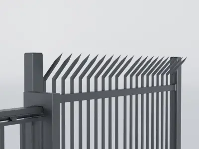 Modular Fence Steel Fence Gate Security Free 3D model