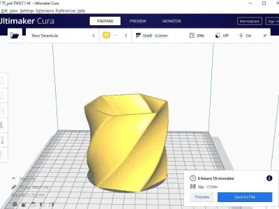 Twist pot flower plant 3D print model