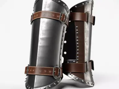 BattleWorn Steel Vambrace 3D Model 3D model