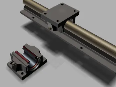 SBR20 Linear Supported Rail for CNC Free 3D model