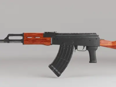 AK47 Game Ready Model - Low And High Poly Mesh Free low-poly 3D model