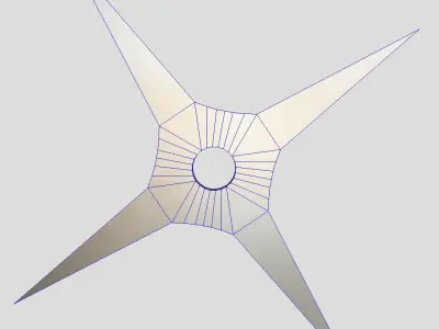 Shuriken 4 metal star Low-poly 3D model
