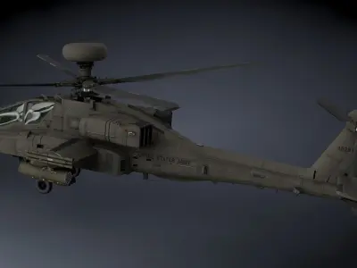 Boeing AH-64D Apache Longbow Helicopter Low-poly 3D model
