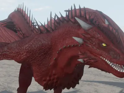 Fire Breathing Wyvern Dragon 3D model