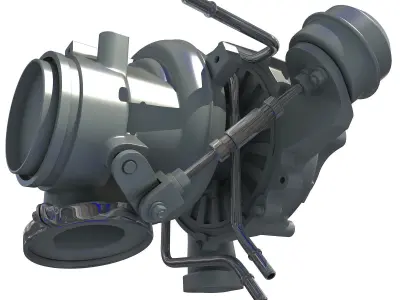 White Turbo Engine 3D model 24 3D model