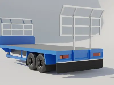 Agricultural Trailer Low-poly 3D model