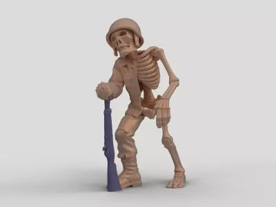 Skeleton Soldier Halloween Decor 3D print model