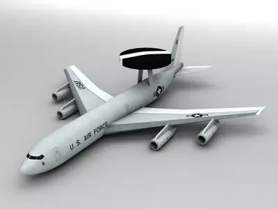 E-3 Sentry AWACS Aircraft LOW Low-poly 3D model