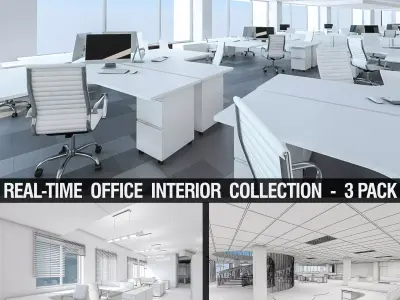 Office Interior Collection - 3 Pack Low-poly 3D model