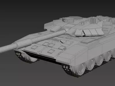 T-90 tank Low-poly 3D model