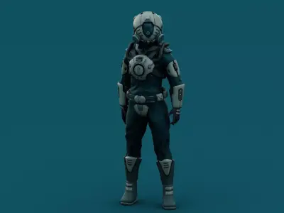 AUSTRONAUT J-1  Rigged for Unreal Engine - Unity - MIXAMO 3D model