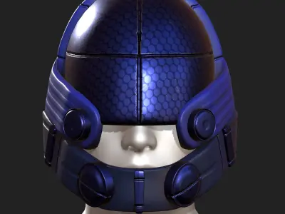 Helmet military Scifi futuristic technology  Low-poly 3D model