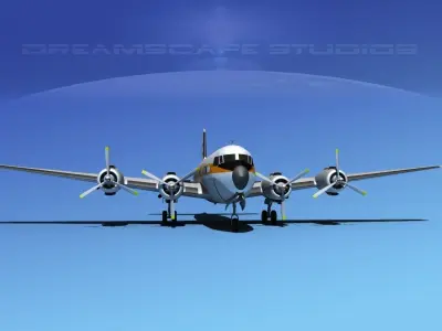 Douglas DC-7B Caribbean Air Charter 3D model
