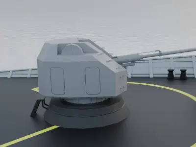 H-PJ 26 76mm Naval Gun Free low-poly 3D model