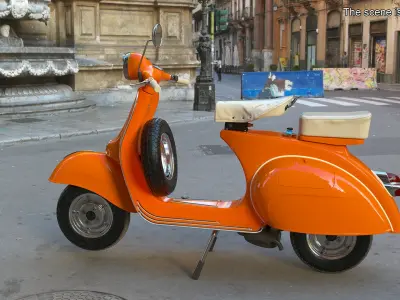 Vintage Scooter Orange 3D model