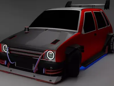 maruti 800 modfied Free low-poly 3D model