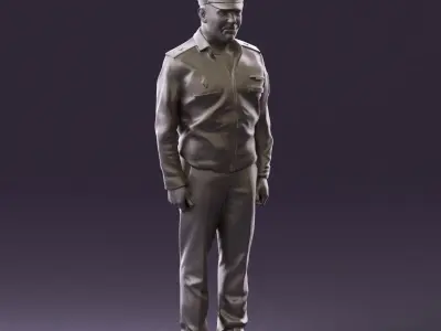 man in russian army blue uniform 1110 3D Print Ready 3D print model