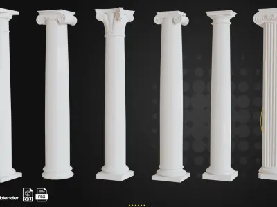 66 Columns Rome Greece and Persia Low-poly 3D model